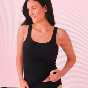 Wacoal Understated Cotton Tank Top Sleeveless Shirt Womens M Medium Black 815362
